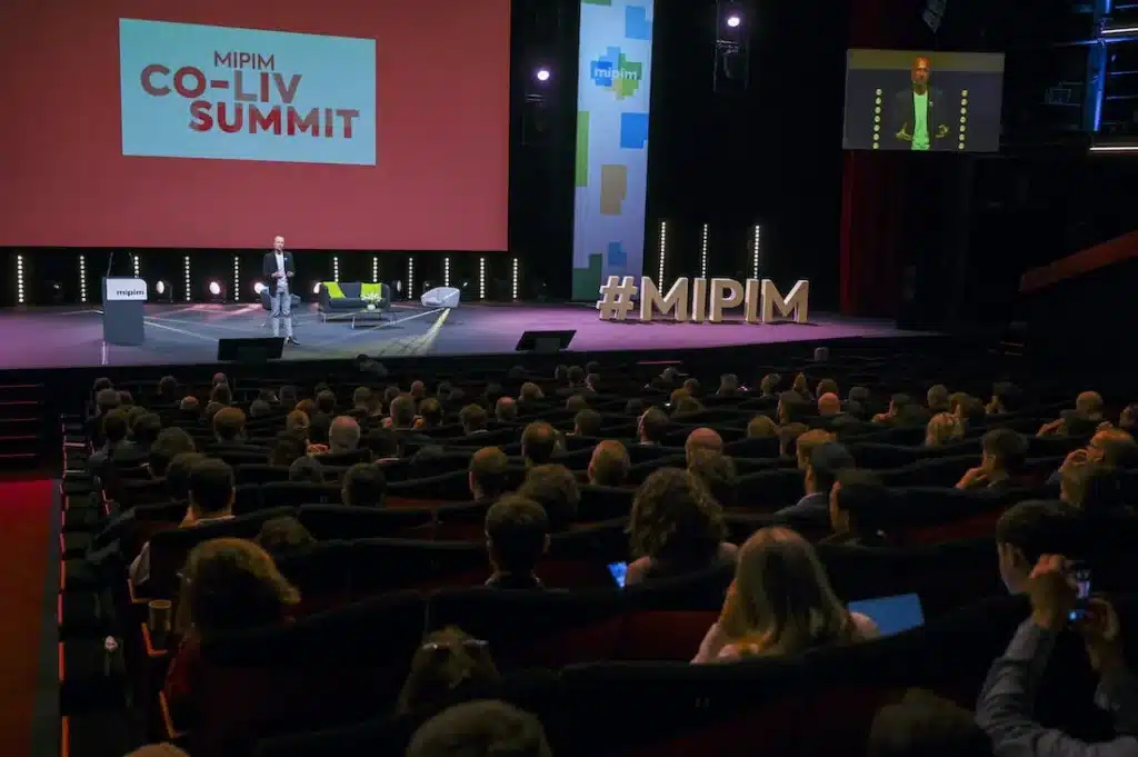 A full auditorium at the MIPIM Co-Liv Summit 2023, Palais des Festivals, Cannes